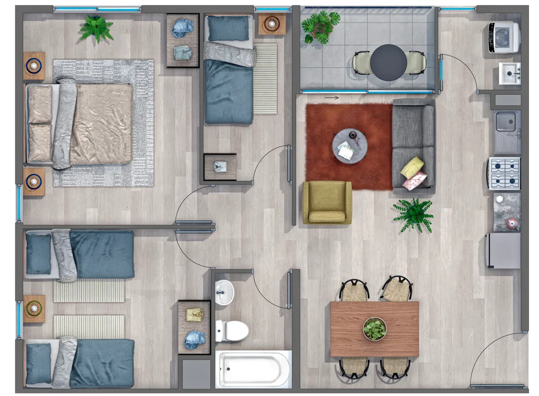 Planta departamento tipo C